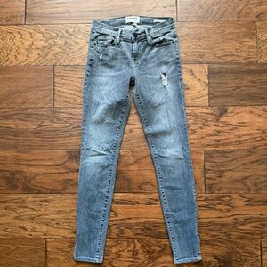 FRAME Le Skinny de Jeanne Distressed Gray Jeans Size 25
